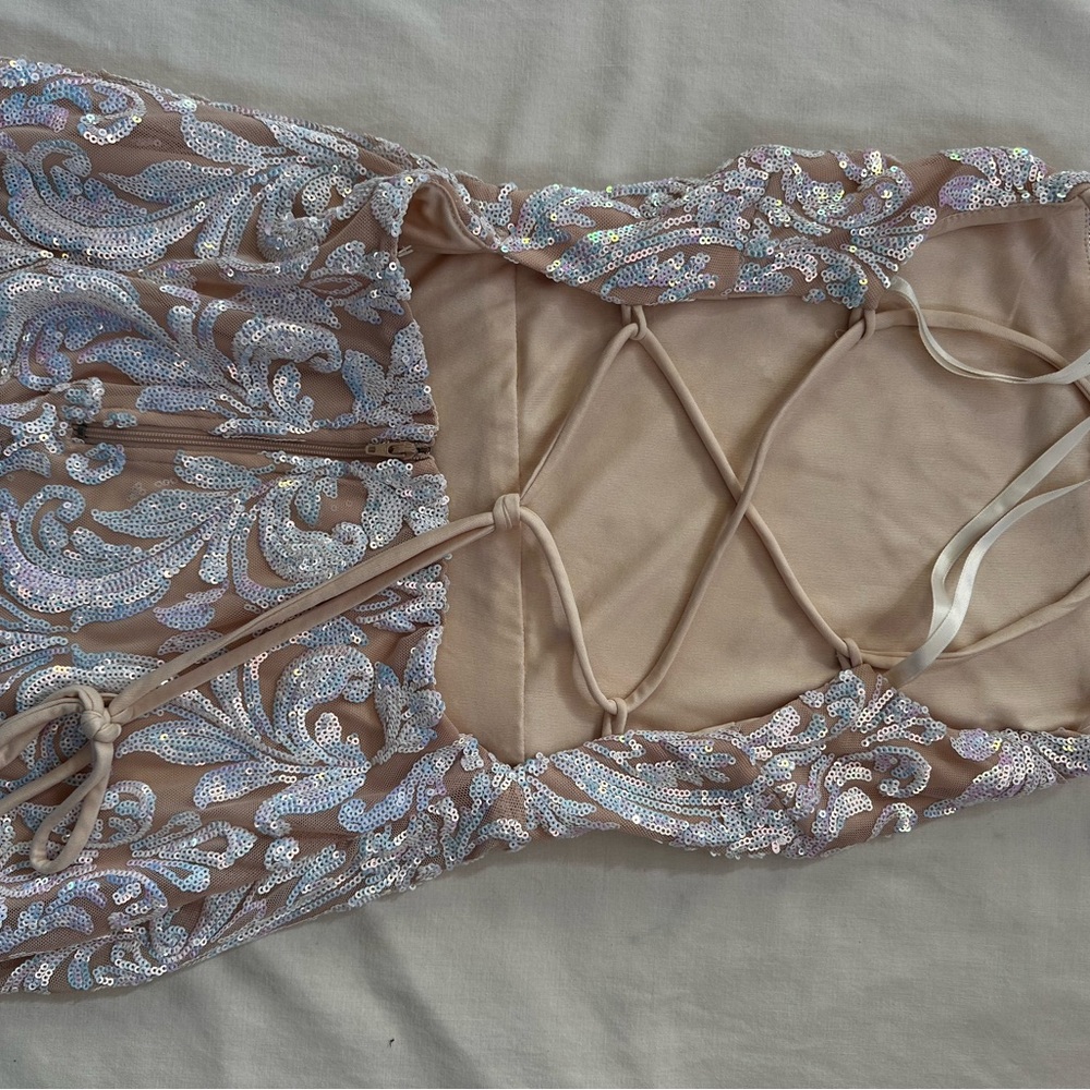 Spaghetti Strap Sequin Mini Dress - image 2